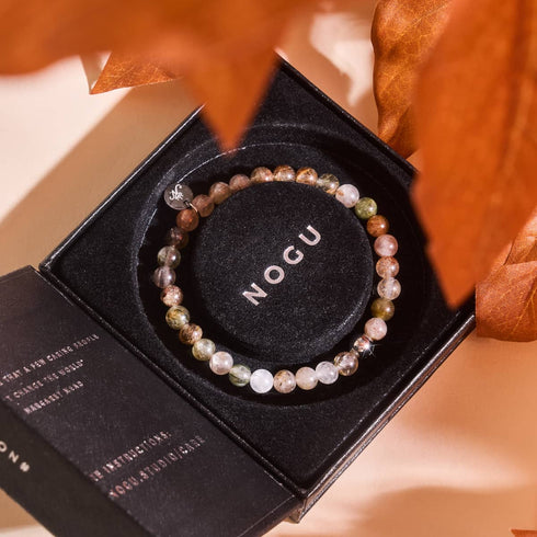 Kastanienquarz | Silber | Heilendes Edelsteinperlenarmband